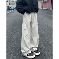 秋季新款工装裤褶皱宽松直筒百搭休闲裤抖音品质A111-A399-P38，男装工装外套，电商基地A111