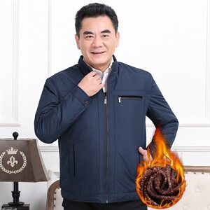 610/P80 中老年外套冬装加绒加厚夹克爸爸外套加厚棉夹克衫图片
