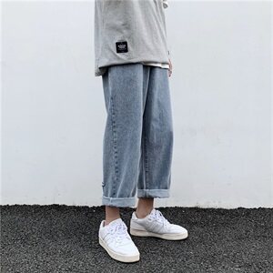 主推2021夏季新款浅色直筒牛仔裤宽松版港风老爹裤长裤G247图片