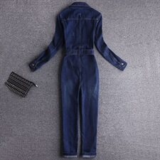 大货已出工装连体阔腿牛仔裤女显瘦宽松连衣裤18895P125控178，女装牛仔裤，艾青服饰