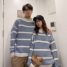 冬加厚chic网红条纹毛衣上衣针织衫保暖时尚毛衣T013-P55，男装针织衫/毛衣，星座1501