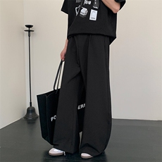 松弛感立体剪裁活页弯刀垂坠感阔腿西裤拖地休闲长裤2203/p45，男装西裤，电商B381-2