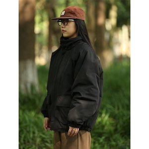 咖色冬季棉衣外套男日系立领宽松休闲夹克棉服1001-1-MY060-P85图片