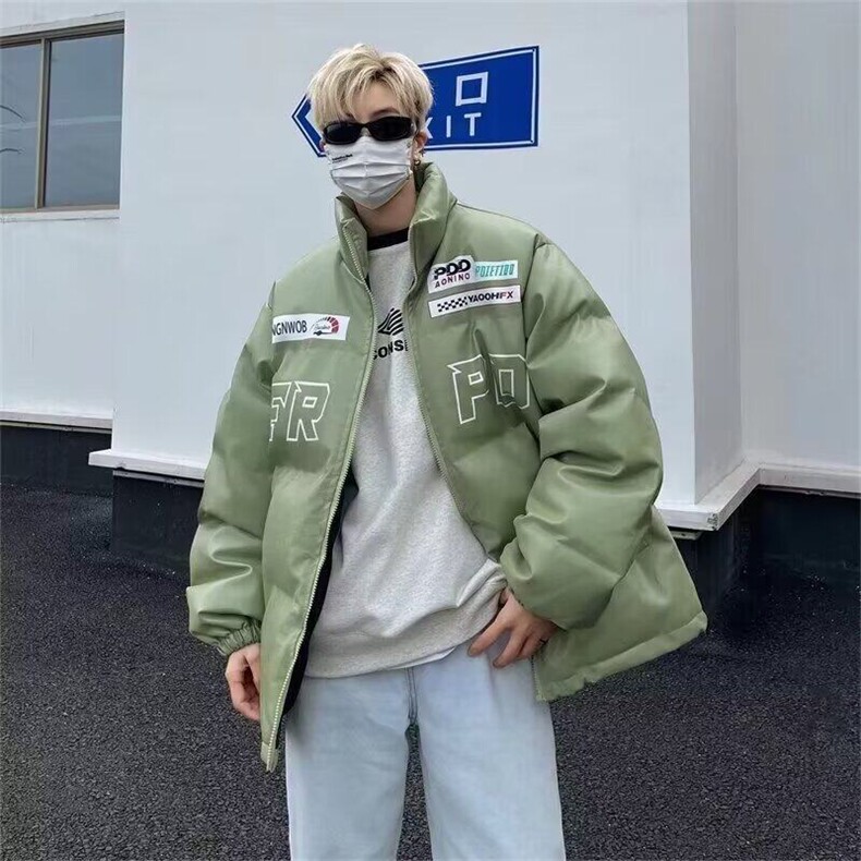 机车pu皮面棉服外套男女款美式复古保暖面包服棉袄冬季K2602/P80,男装棉衣,星座506