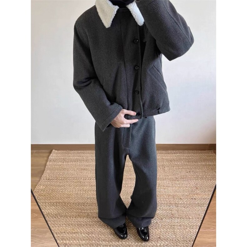 混纺仿羊羔毛内里毛领休闲棉服外套MY267特P76,男装棉衣,星座908-1