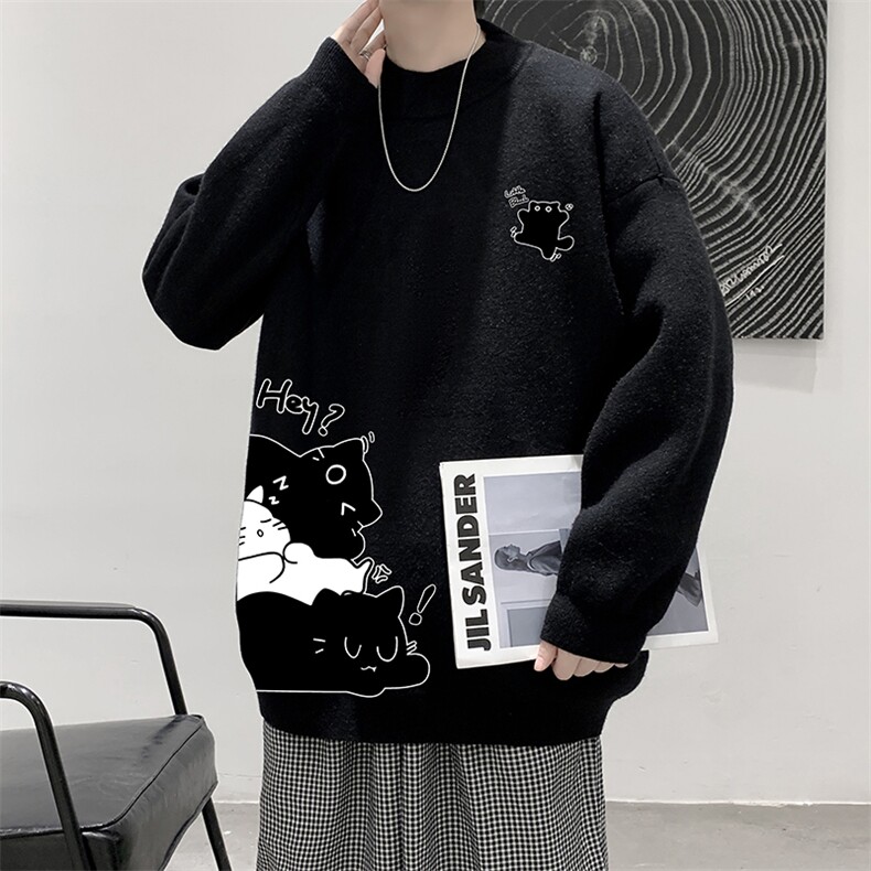 半高领毛衣男大码胖子针织衫毛线衣M18462-P45加绒款-P65,男装针织衫/毛衣,电商A040