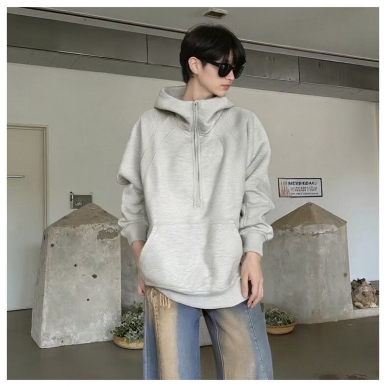 网图秋季重磅直播380克全棉拉链套头连帽卫衣外套AH908-P45,女装短外套,四季星座610B