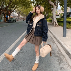 新款主推牛仔加毛毛外套2650-P175-K268，女装短外套，2C129