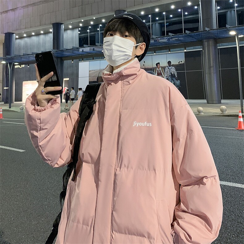 新款四色加绒加厚羊羔毛衣男服学生面包服外套街头W2147-P78,男装棉衣,星座512-4