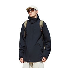 冬季三合一外套日系连帽男装青年夹克户外防水冲锋衣外套6152-P90，男装夹克，星座1403A
