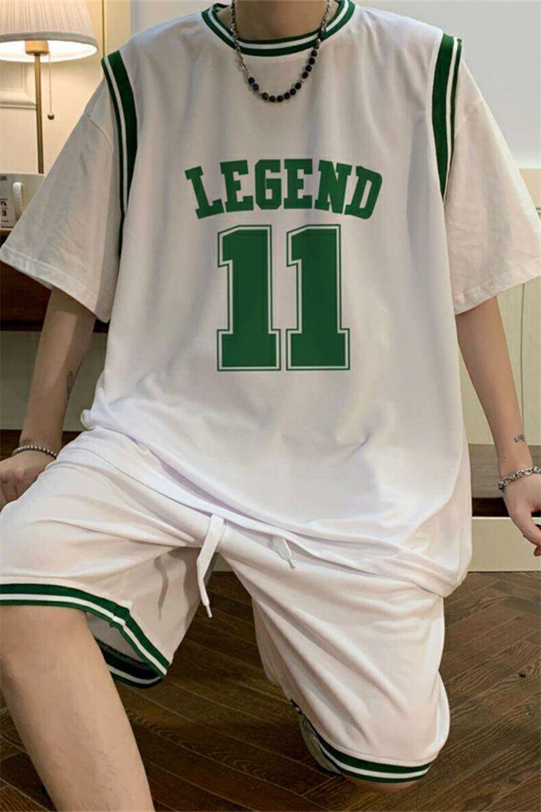 现货TZ05-P45夏季短袖t恤休闲运动套装男士大码短裤子新,男装T恤,电商D310B