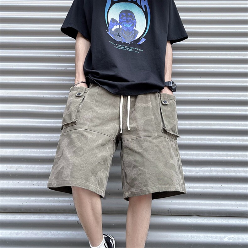 港风日系ins日系百搭宽松直筒工装五分裤休闲裤潮男DK0671-P38,男装休闲裤,星座308B-1