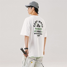 2024夏季新款男装日系潮牌纯棉印花圆领宽松短袖休闲T恤T926-F44，男装T恤，电商A101（原外27）