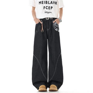 2026春季新款美式拼接提花牛仔裤xz906-K1306特批价42，控88，男装牛仔裤，星座906-1（原电商a316-2）