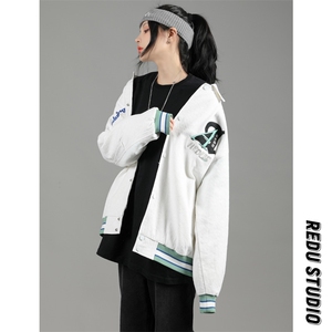 2023秋款新品刺绣夹克男女中性风青少年时尚棒球服外套 8007-P85图片