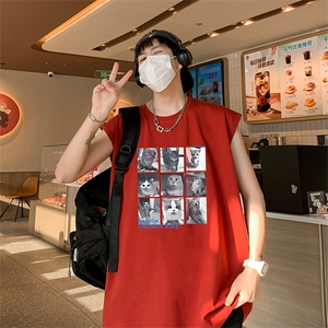 直播抖音得物品质纯棉250克无袖背心T恤T2542P25控39图片