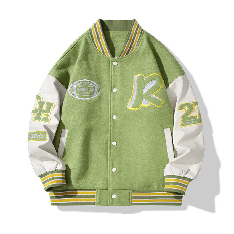 得物直播品质棒球服男毛巾刺绣PU皮港风青少年夹克外套JK6618,男装夹克,电商A426-1(原A430-1)