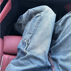 工装牛仔裤男秋冬美式高街宽松阔腿直筒裤多口袋休闲裤K70377-p53，男装休闲裤，星座1008
