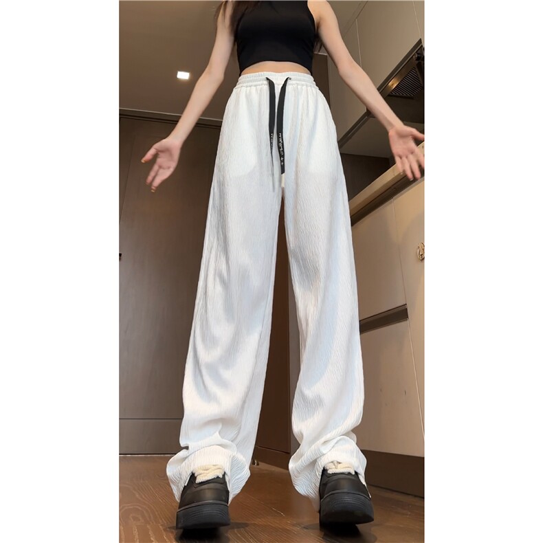抖音品质夏季新款冰丝高级垂感宽松休闲裤B315-K24195-特p35控68,男装休闲裤,电商B315