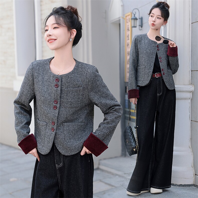 2024年秋季新款小香风短款外套女,女装短外套,曼娅璐