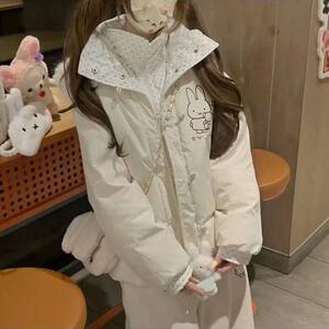 1506A/G79350/P94卡通甜爱风连帽棉服女学生保暖棉衣面包服图片