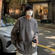亨利领毛衣男女秋季休闲针织衫慵懒加厚密度鹿毛上衣M6527，男装针织衫/毛衣，星座1116A-1（原606A）