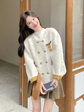 新品现货皮毛一体外套2C087-9283-P199-K279，女装毛呢外套，2C087