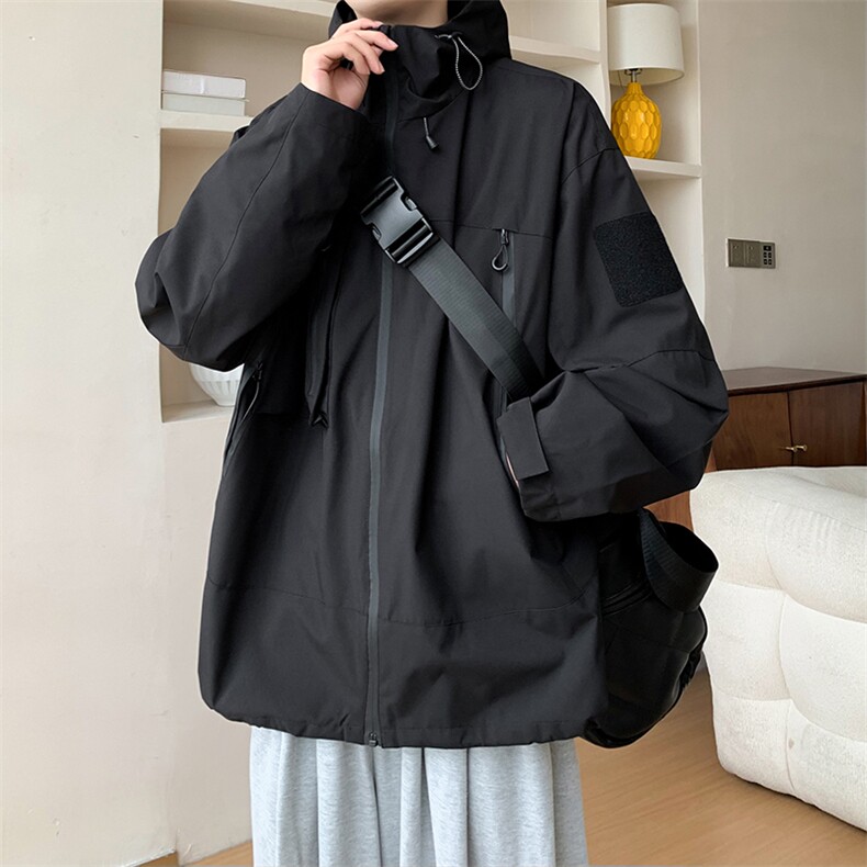 DJK01-P65连帽青少年新款百搭日系复古工装夹克男秋季潮牌户外,男装风衣,星座603-2