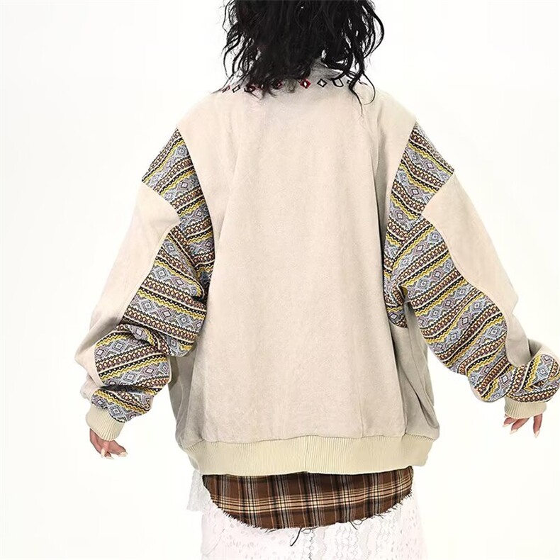 街头复古嘻哈贴布拼接棒球服男潮牌宽松情侣休闲百搭夹克,男装夹克,星座218-1（原230）
