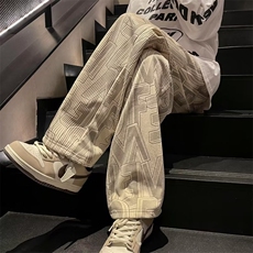 灯芯绒裤子男ins潮牌港风直筒阔腿宽松休闲Z92A加绒加厚P43常规32，男装休闲裤，星座1116-2