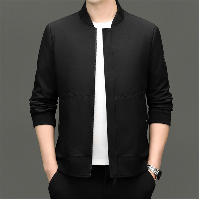 2025年大货主推男士中老年棒球领休闲夹克外套中年宽松休闲茄克衫，男装夹克，钱塘723