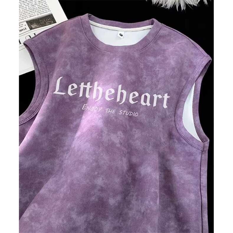 扎染无袖背心男夏季新款ins简约坎肩T恤休闲宽松潮流印花TD689，男装背心/马甲，星座1116A（原606A-3）