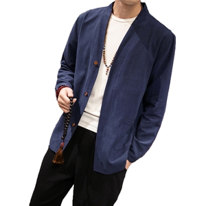 风春装大码休闲夹克衫纯色小外套男开衫披风居士服 JK607 P65图片