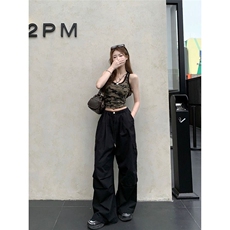 美式辣妹短款迷彩吊带背心女夏季外穿设计感小众内搭美背无袖上衣，女装背心吊带，星座506A