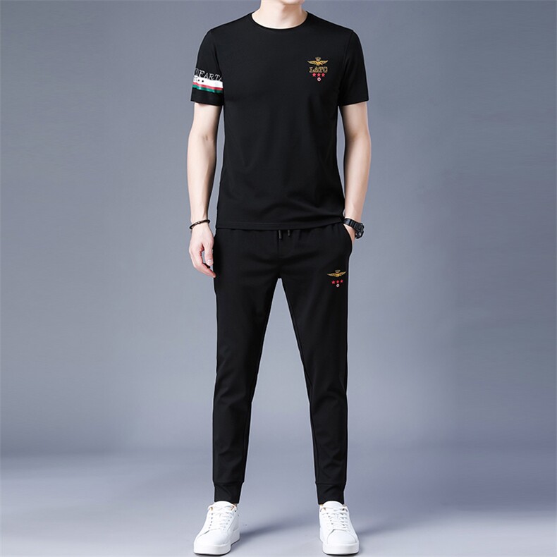 2023新款运动套装男夏季短袖短裤时尚宽松夏装速干两件套男装,男装休闲套装,电商B212（原钱塘6029）