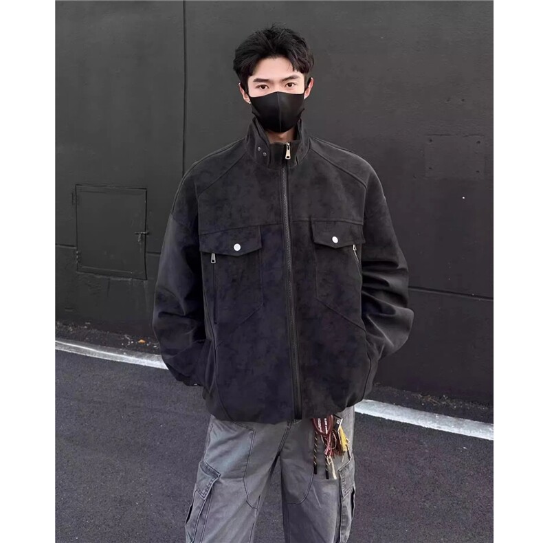 网图春季扎染PU皮衣皮夹克外套男6156T-TP53(树脂双头拉链）M-5XL,男装夹克,星座207