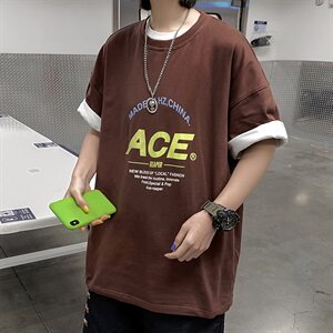 【】A003-HT1018-P30夏装新款时尚印花短袖T恤 女模1图片