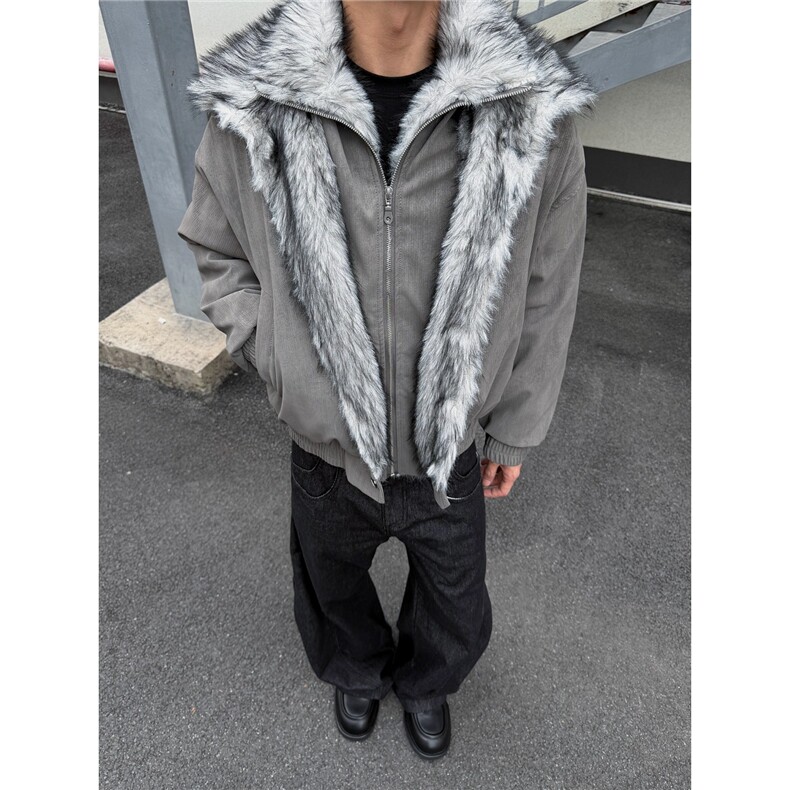 美式狼王双层翻毛领座山雕加厚夹克男女冬季保暖棉服外套,男装夹克,星座1210-1