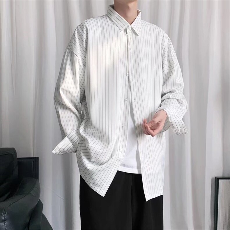长袖条纹衬衫男港风潮流S07P34,男装衬衫,星座1116-2