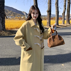 25年冬季女装复古毛呢大衣夹棉精品毛呢外套，女装毛呢外套，2C120