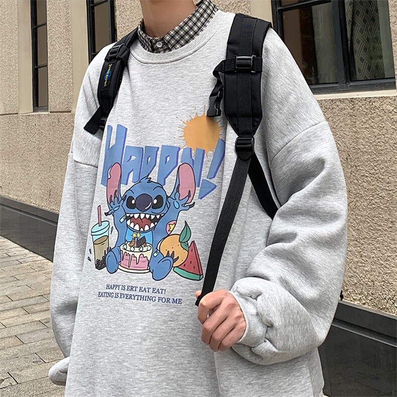 S6077-P35春季圆领卫衣男大码韩版宽松长袖外套男,男装卫衣,电商A040