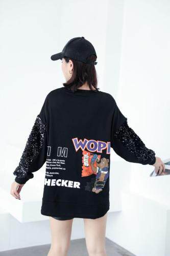 亮片卫衣，女装卫衣/绒衫，欧麦妮