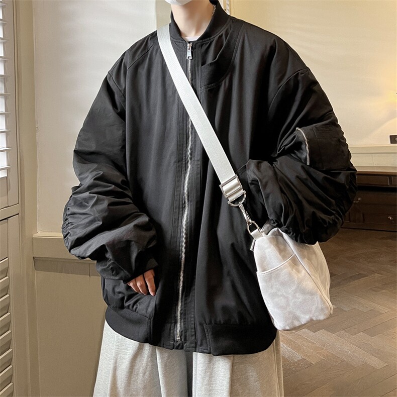 飞行员夹克男解构设计棒球领短外套男XH24-P70图片