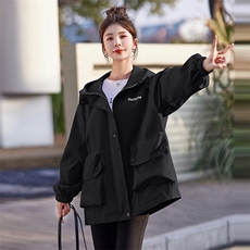 春季通勤韩版插肩袖常规纯色中长款风衣，女装风衣，微微衣阁