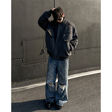 美式毛呢夹棉棉衣夹克冬季潮流宽松设计棉服上衣，男装夹克，星座410-6（原星座1304-1）