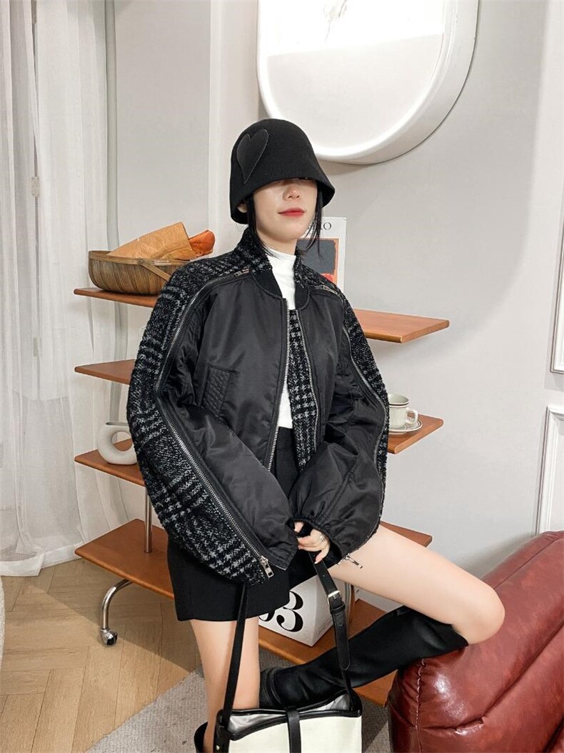 羽绒含羊毛呢料拼结款，其它，魅影菲怡