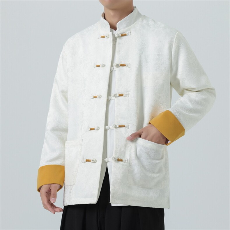 男士外套浮雕梅花夹克盘扣立领唐装风XZ1512-2504单夹克-P80,男装夹克,星座1512