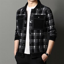 LB-T13男式2023秋季新款针织开衫翻领夹克商务休闲男装P115，男装针织衫/毛衣，电商B360