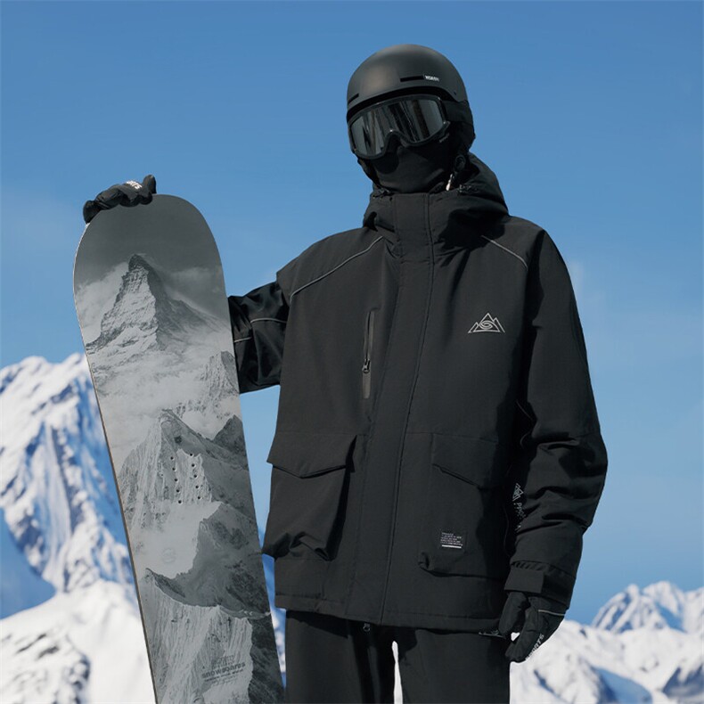 冬季单板双板防风保暖滑雪服男女反光条加绒加厚时尚外套M69-P170图片