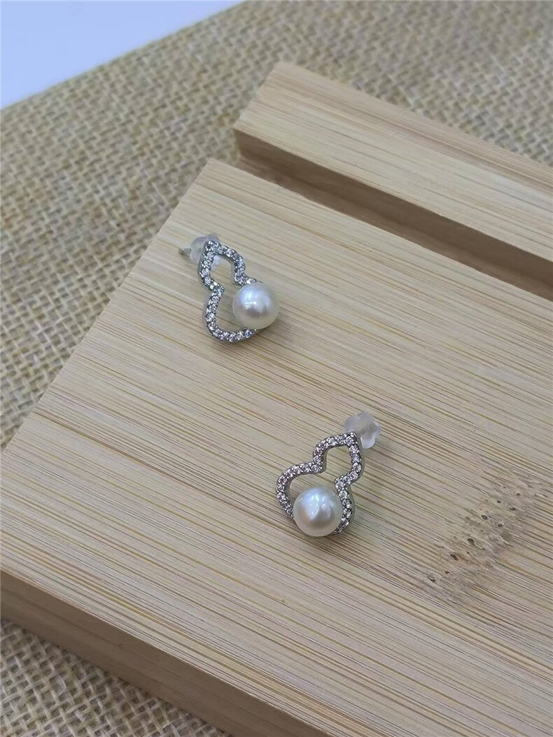 饰品女子天然淡水珍珠925银时尚百搭，耳环，泰合衣坊